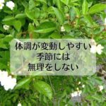 体調が変動しやすい季節には無理をしない