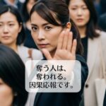 奪う人は、奪われる。因果応報です。